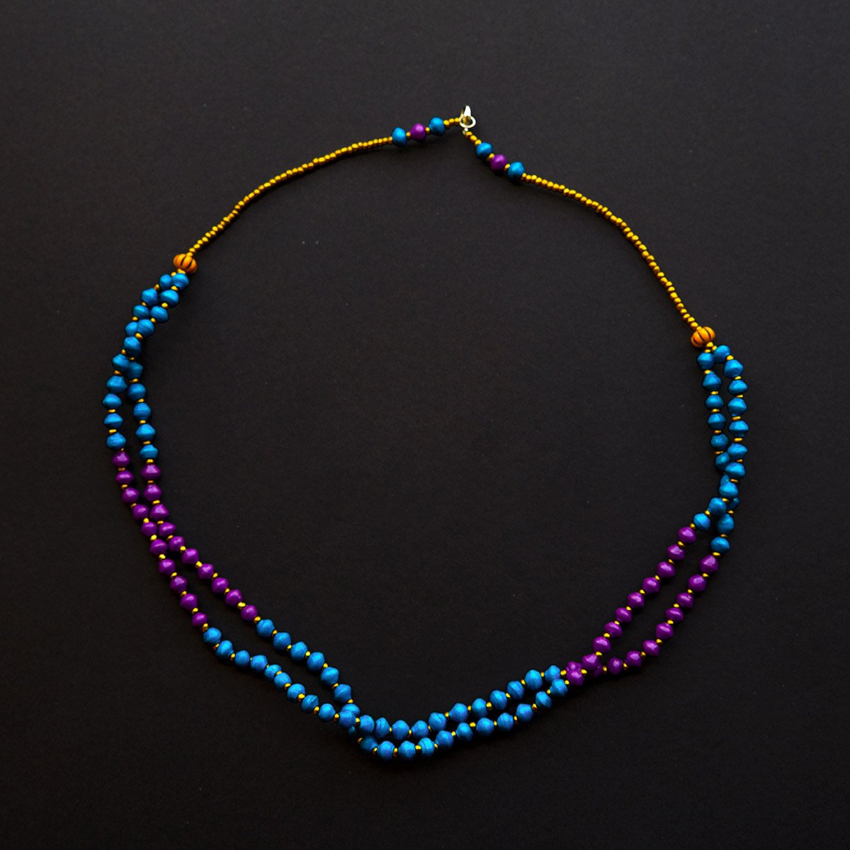 Vibrant Double-colored Double-Strand Necklace