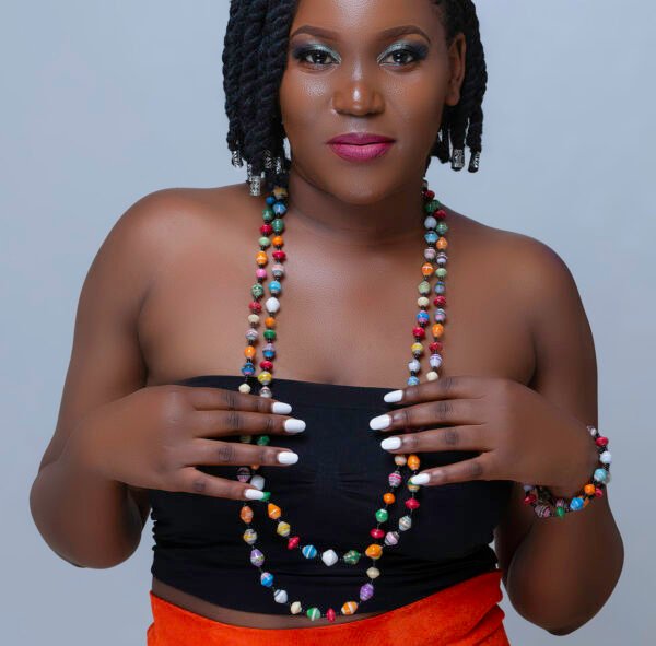 Elegant Large beaded Long Necklace_Katogo (Jewelry set)