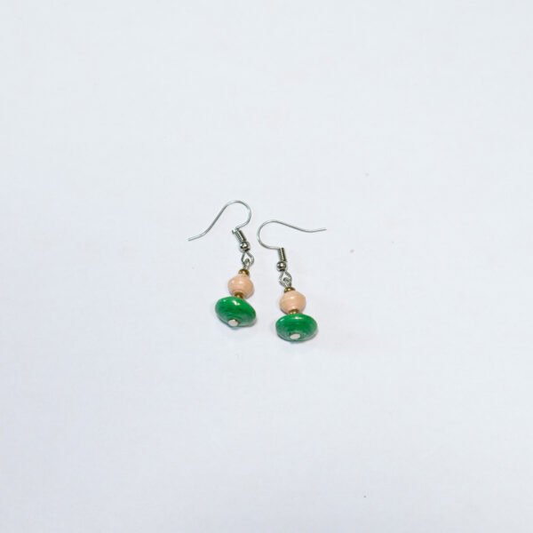 Elegant Tapering Duo-bead Dangle Earrings