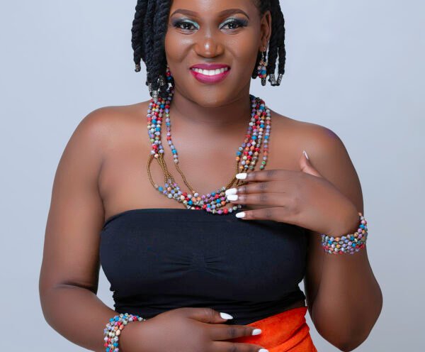 Colorful Golden gapped Penta strand Necklace (Jewelry Set)